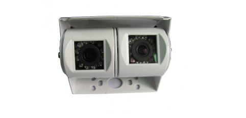 Dobbeltkamera til brug som bde trafikkamera og bakkamera. HVID
